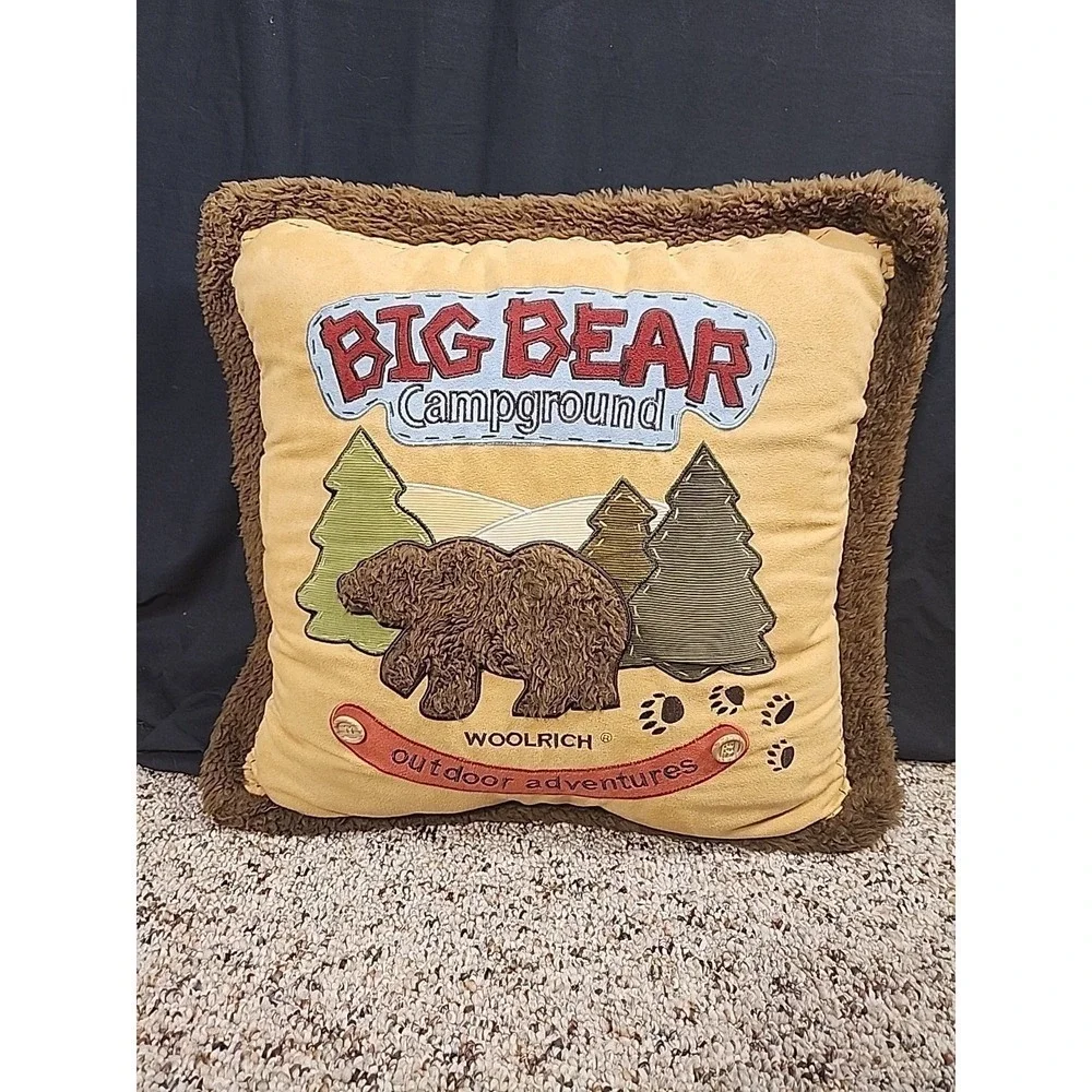 Woolrich big Bear playground Outdoor Adventures Appliqué embellished pillow-18